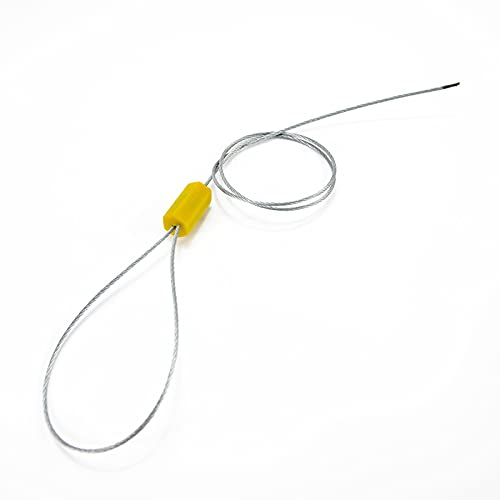 Leadseals 35" Steel Wire Cable Seals Tamper Resistant Security Seal Tags Numbered Self-Locking Safety Seals Length 90 cm (Pack of 100pcs, Yellow)