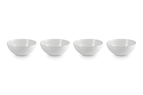 Le Creuset Stoneware Set of 4 Soup Bowls, 22 oz. (6.25") each, White