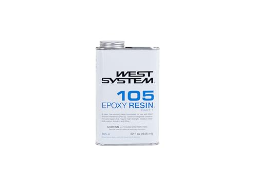 WEST SYSTEM 105A Epoxy Resin (32 fl oz) Bundle with 205A Fast Epoxy Hardener (7 fl oz) and 300 Mini Pumps Epoxy Metering 3-Pack Pump Set (3 Items)