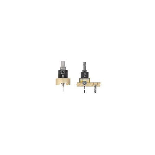 Amana Tool 55153 Carbide Tipped 82 Degree Countersink with Tapered Drill and Adjustable Depth Stop with No-Thrust BB 3/8 D x 5/32 Drill D x 1/4 Inch Quick Release Hex SHK