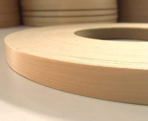 Edge Supply Birch Pre-Finished 13/16 inch X 250 ft Roll Preglued, Veneer Edge Banding, Flexible Wood Tape, Easy Application Iron On with Hot Melt Adhesive. Clear UV Laquer Finish Wood Edging.