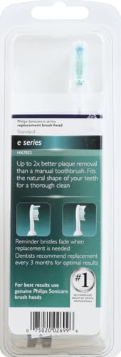 Philips Sonicare Genuine E-Series Replacement Toothbrush Heads, 2 Brush Heads, White, HX7022/66