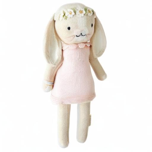 cuddle + kind Hannah The Bunny Blush Regular 20" Hand-Knit Doll – 1 Doll = 10 Meals, Fair Trade, Heirloom Quality, Handcrafted in Peru, 100% Cotton Yarn
