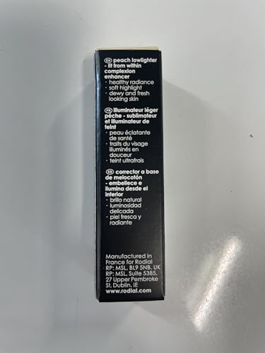 Rodial Peach Lowlighter 0.05 fl oz, Travel Size Liquid Colour Concealer, Face Concealer, Non-Shimmer Finish, Warming Complexion-Enhancer, Hydrating Formula with Hyaluronic Acid, Vitamin E and Caffeine
