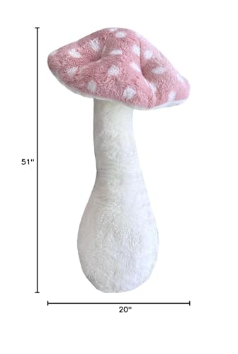 Hofun4U Mushroom Plush Pillow - 51 inch Mushroom Shaped Stuffed Long Pillow - Mushroom Stuffed Pillow - Christmas Birthday Sofa Home Decoration (Pink)
