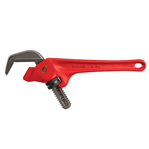 RIDGID 31305 Model E-110 9.5" Offset Hex Jaw Pipe Wrench, Red, Made in The USA
