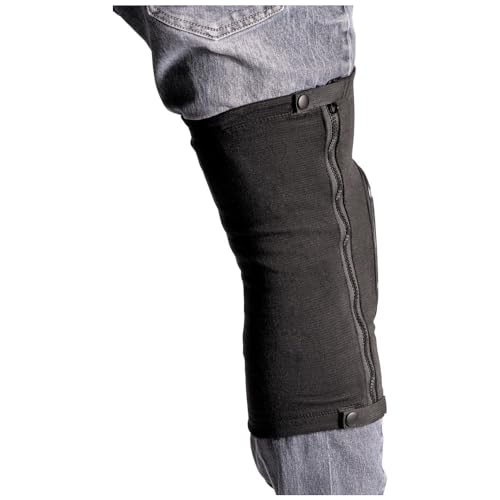 Klein Tools 60629 Tough-Flex Knee Sleeves for Work, Construction, Low-Profile Sleeve with Zipper, Gel-Like Foam, Black, M/L