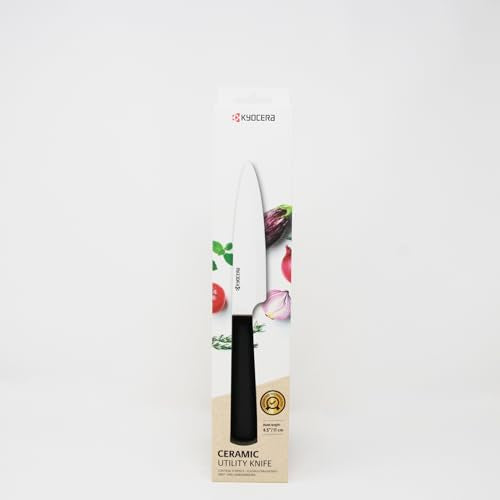 KYOCERA INNOVATIONwhite 4.5" Ceramic Utility Knife - White Z212 Blade with Non-Slip Black Handle