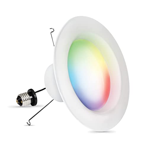 Feit Electric Smart Recessed Downlights, 5/6-Inch, 75W Equivalent, Color-Changing & Tunable White, 1000 Lumens, Dimmable, Compatible with Alexa/Google Assistant, LEDR6/RGBW/AG/3, 3 Pack