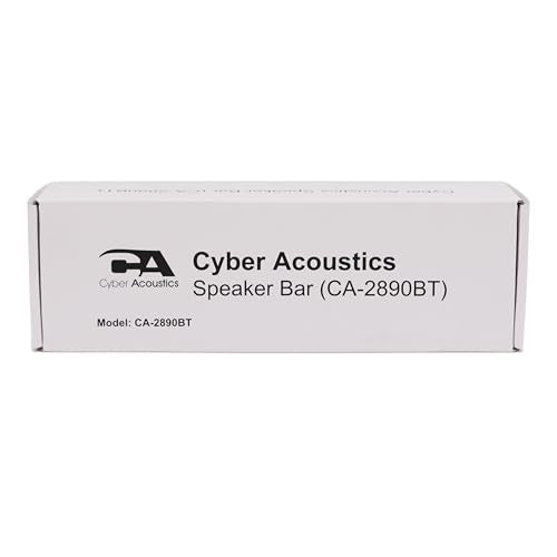 Cyber Acoustics USB & Bluetooth Speaker Bar (CA-2890BT) – USB Powered Speaker with Speakerphone for PC and Bluetooth to Simultaneously Connect to Smartphones, Clamps to Monitor, Convenient Controls