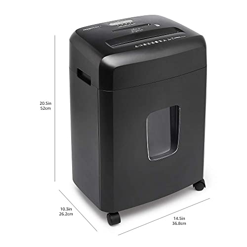 Amazon Basics 15 Sheet - New model Cross Cut Paper and Credit Card CD Shredder With 6 Gallon Bin, Black