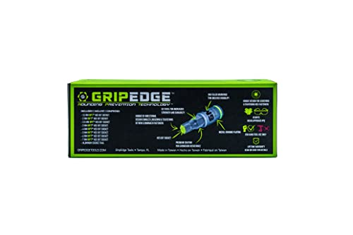 GRIPEDGE HEX Bit Socket Set | 8-PC - 1/4'' Drive Short Metric RPT Hex Driver Set | Sizes 1.5MM - 7MM | Made With S2 Steel | Includes Premium Aluminum Storage Rail |
