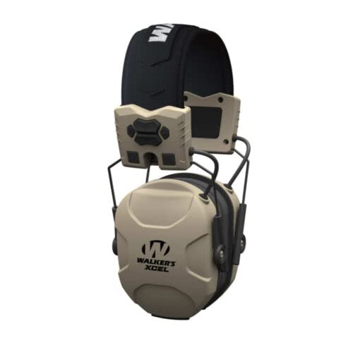 WALKER'S XCEL Digital Electronic Muff-26dB NRR Noise Protection Sound Enhancement Shooting Safety Earmuff, 2 AAA Batteries, XCEL 100, One Size