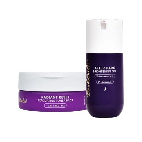 Bushbalm Brightening Routine Bundle - After Dark Brightening Gel & Radiant Reset Exfoliating Pads for Underarm, Bikini Line & Intimate Areas - TXA, Niacinamide and Aloe Vera - Fragrance-Free