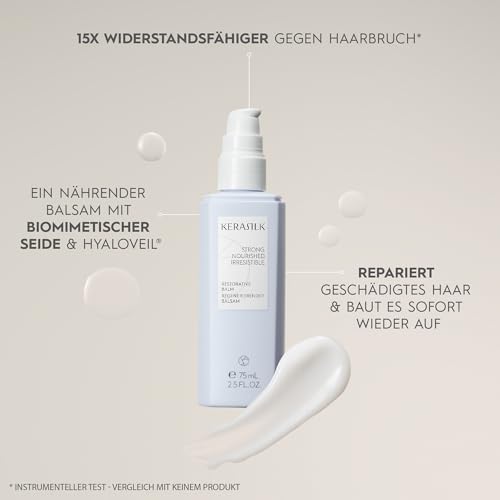 KERASILK Restorative Balm | Intensely Repairs & Minimizes Breakage | Nourishes Dry Ends & Strengthens Strands | With Heat Protection | For Dry, Stressed & Damaged Hair | 75ml
