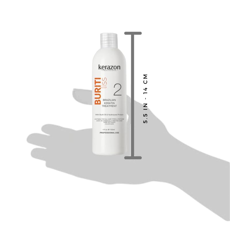 Brazilian Keratin Treatment Kerazon Buriti Liss 4oz/120ml - For all hair types - Tratamiento de Keratina Importada. Packaging may vary.