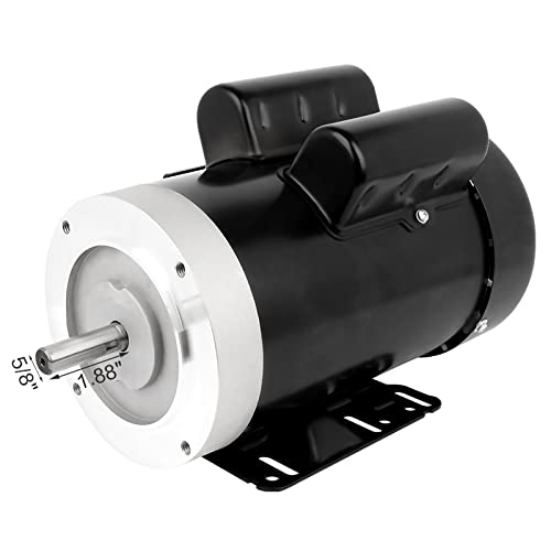 5HP Electric Motor 3450RPM General Purpose Single Phase Motor 208-230V 56C Frame 5/8" Shaft Diameter 60HZ TEFC