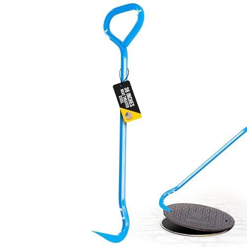 T&T Tools Top Popper Manhole Hook – Heat Treated Manhole Hook (Rotated Handle, Alloy Steel, 36-Inch)