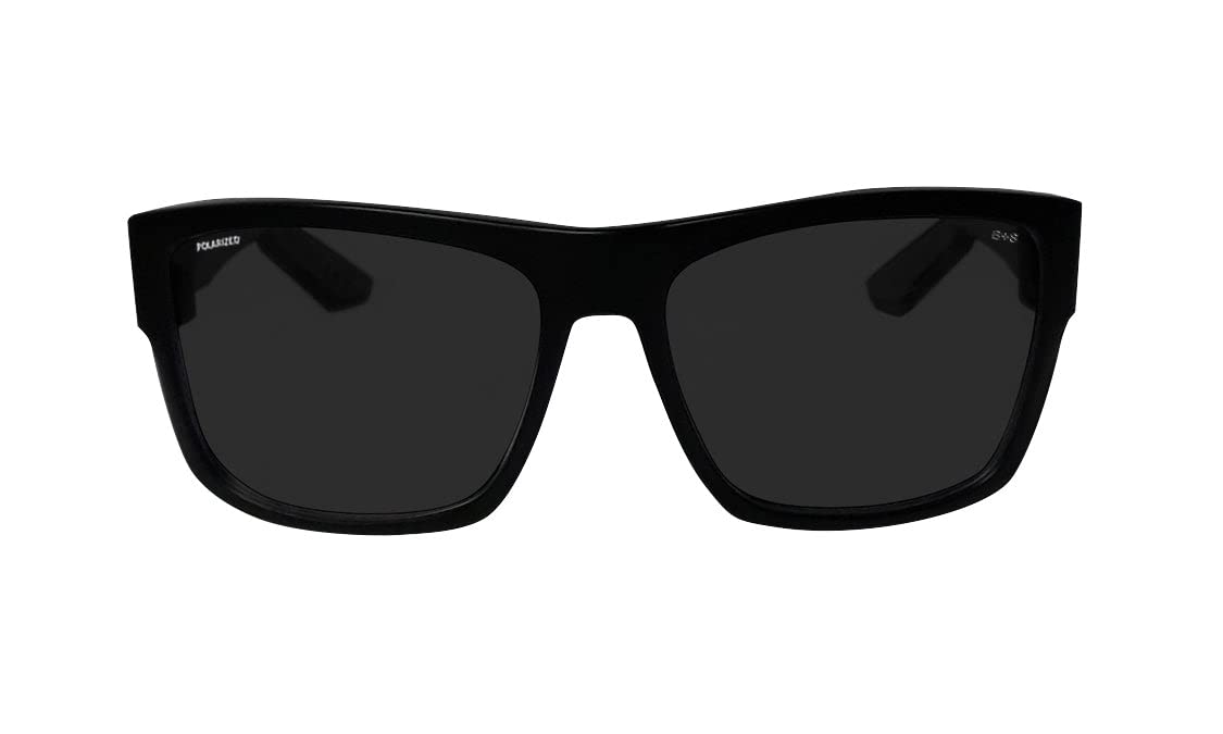 BOMBER Safety Glasses fits Men Women, Polarized Smoked Lens, Matte Black Frame with Non slip Foam Lining, Removable Side Shields included, z87 Compliant - CL111
