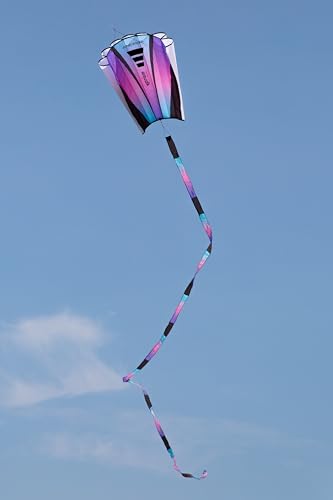 Prism Kite Technology Sinewave Ultraviolet Mesmerizing Parafoil Kite Ready to Fly with 200 Foot Line and Removable 20 Foot Matching Tail
