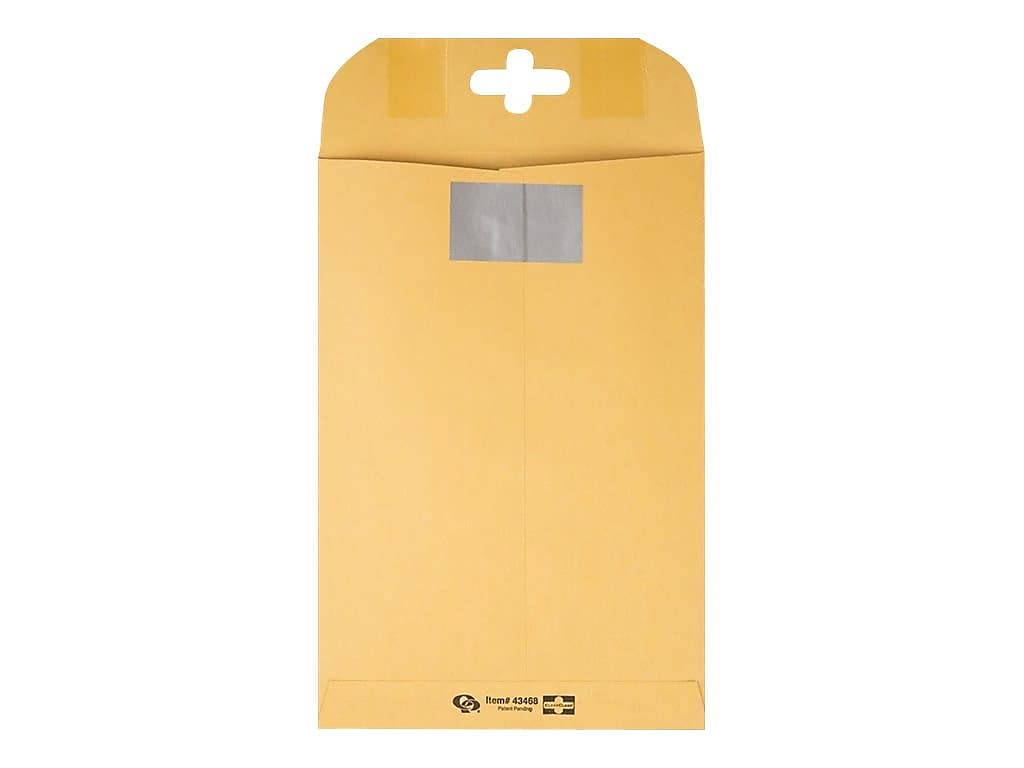 Quality Park 43468 Clear-Clasp Envelopes, 6-Inch x9-Inch, 100/BX, Kraft