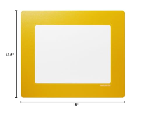 ORGATEX Clearview, Transparent PVC Window with Adhesive Frame, Letter Size; 11” Wide x 8.5” High: 10 Pack (Yellow)