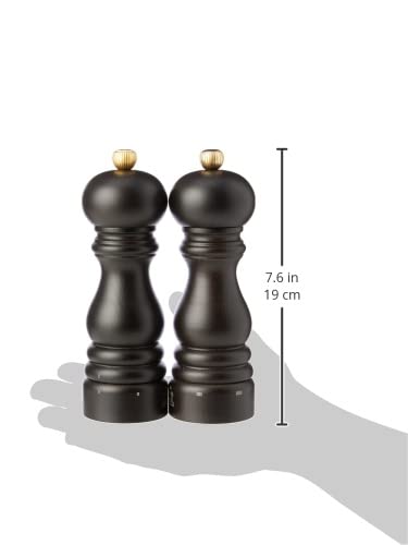 Peugeot - Paris u’Select Salt and Pepper Mill Set - Adjustable Grinder - Beechwood, Chocolate, 7in
