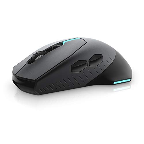 Alienware Wired/Wireless Gaming Mouse AW610M: 16000 DPI Optical Sensor - 350 Hour Rechargeable Battery, 7 Buttons, 3-ZONE 16.8m AlienFX RGB Lighting, Edge-Free Design, Ergonomic, Dark Side of the Moon