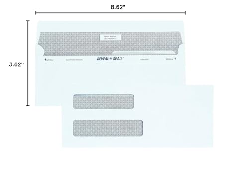 Quality Park 67539 Reveal/Seal Envelopes,Check,No.8-5/8,3-5/8-Inch x8-5/8-Inch,500/BX,WE