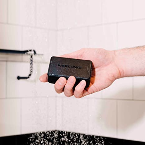 MARLOWE. No. 106 Charcoal Soap 7 oz (12 Bars) Body Bar Soap for Men, Cleansing, Purifying & Hydrating with Natural Extracts, Shea Butter, Olive Oil & Green Tea Extracts, Fresh Woodsy Scent