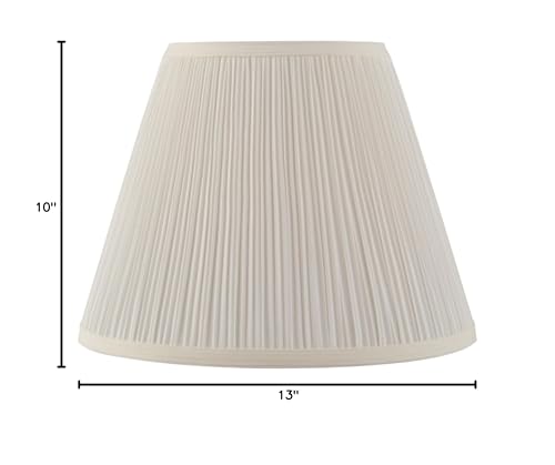 Aspen Creative 33055, Hardback Empire Transitional Spider Lamp Shade, Mushroom Pleated Powder White, 7" Top x 13" Bottom x 10" Slant