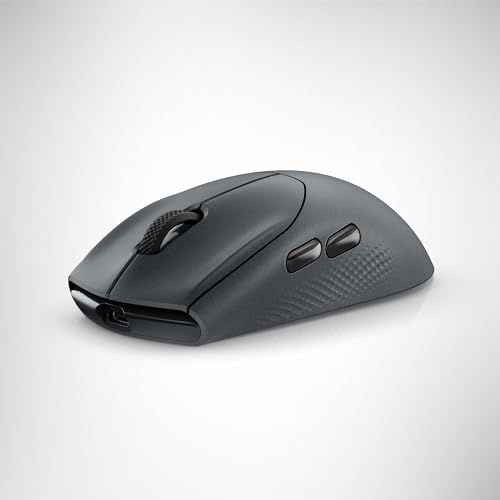 Alienware AW720M Tri-Mode Wireless Gaming Mouse - 2.4GHz Wireless, Bluetooth 5.1, 26,000 DPI, 8-Fully Programmable Buttons, Magnetic Snap Charging Adapter USB-A to USB-C Cable - Dark Side of The Moon