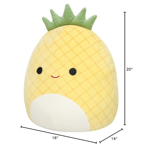 Squishmallows Original 20-Inch Maui Yellow Pineapple with Green Top - Jumbo Ultrasoft Official Jazwares Plush