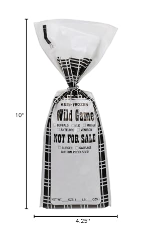 UltraSource Wild Game Freezer Bags/Meat Chub Bag, Printed "Not for Sale" for Ground Meat or Sausage (1lb capacity - 1000 bags, Black Plaid)