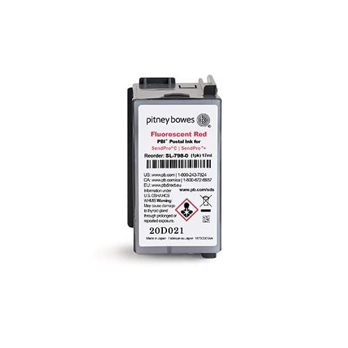 Pitney Bowes SL-798-0 Ink Cartridge for SendPro C and SendPro+, Red Ink, 17 ml