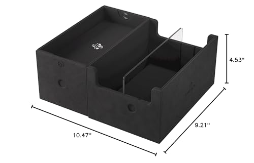 Gamegenic Game's Lair 600+ Convertible Deck Box - Double-Sleeved Card Storage, Holds up to 600 Cards, Premium Card Game Protector, Nexofyber Surface, Black Color, Made