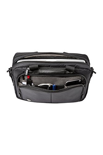 Wenger Luggage Source Padded Organizer Briefcase with Scratch Protection, Black, 14-inch (601366)
