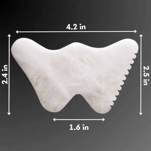 Mount Lai Vitality Qi White Jade Gua Sha Face Sculpting Tools for Women, Self Care Facial Massage Guasha Tool for Face and Body to Help Relieve Muscle Tension and Reduce Puffiness