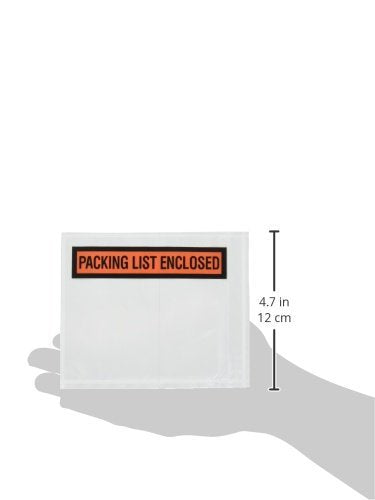 Sales4Less Packing List Envelopes 4.5"x5.5" Pouches Invoice Enclosed Adhesive Bags Pack of 1000, clear PL_1000PK
