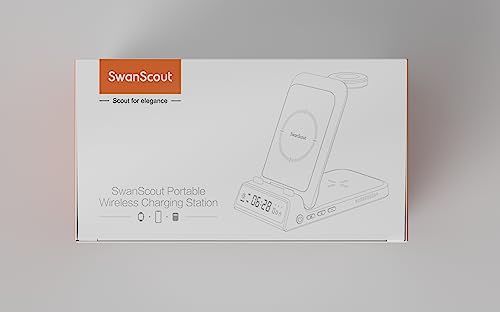 Charging Station for Samsung Z Flip 6, SwanScout 703F, Wireless Charger for Samsung Galaxy Z Flip 6/5/4/3, Galaxy Watch Ultra/7/6/6 Classic/5/5 Pro, Galaxy Buds 3 Pro/3/2 Pro/2 (No Adapter)