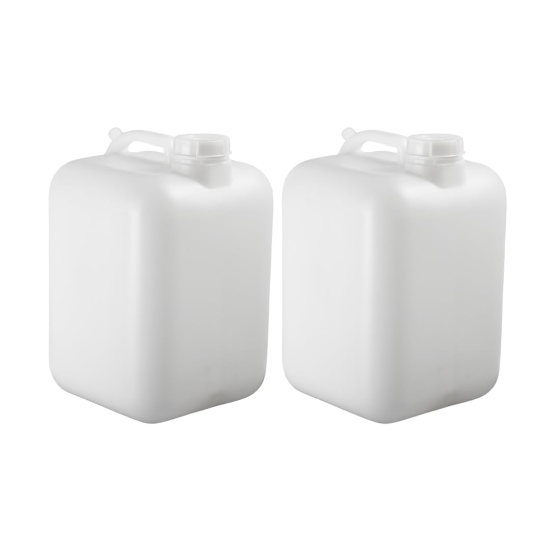FastRack 6 Gallon Hedpak Jug with Screw Cap | 2-Pack BPA-Free Food-Grade HDPE Water Container, Leak-Resistant White | For Brewing, Fermentation & Emergency Water Storage