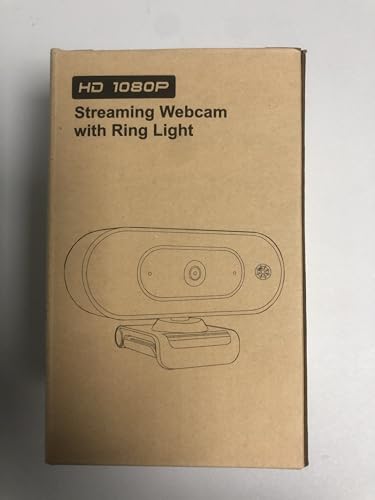 Webcam with Ring Light Microphone - Streaming Web Camera, 1080P Full HD Pro Camera for PC Mac Laptop Desktop, USB Computer Webcam with Privacy Cover and Tripod for Zoom Meeting Skype Teams Twitch