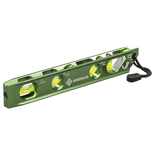 Greenlee L107 Electrician's Magnetic Torpedo Level with Conduit Bending Offset Aid, Green