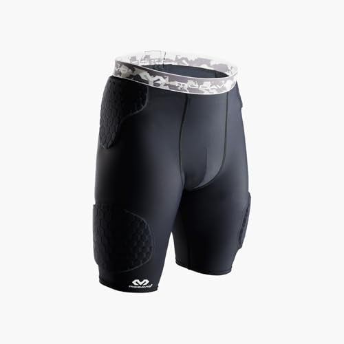 McDavid Compression Padded Shorts with HEX Pads. Hip, Tailbone, Thigh Padding. Girdle Tights for Men and Women. Football, Lacrosse, Hockey, Basketball Snowboarding