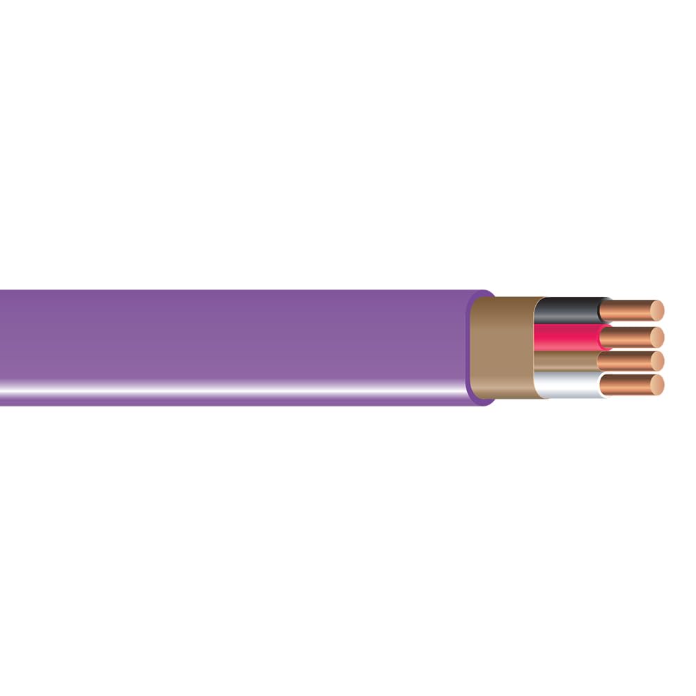 Southwire Romex SIMpull Residential Wire, 12 Gauge, 3 Conductor, 25 Ft, W/G NM-B Cable, Purple, 63947821