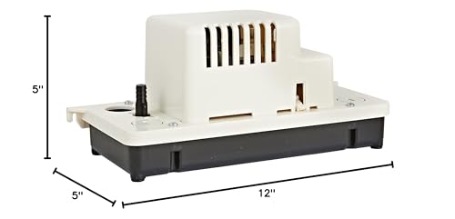 Little Giant VCCA-20ULS 115-Volt, 60 Hz, 1/30 HP, 80 GPH Low-Profile Automatic Condensate Removal Pump with Safety Switch, White/Black, 554201101