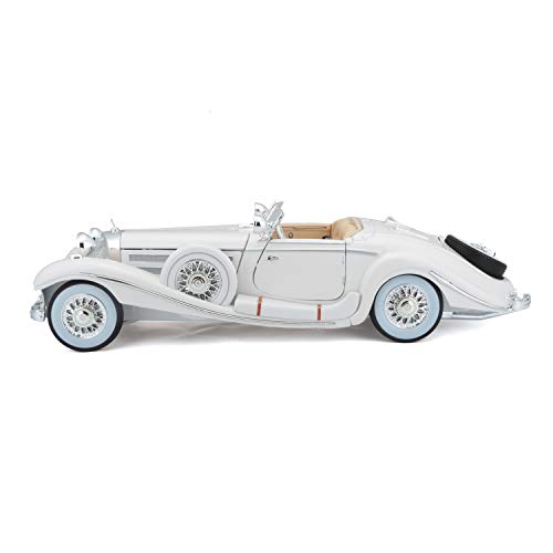Maisto Plastic 1:18 Scale 1936 M-B 500 K Type Specialroadster Diecast Vehicle , White