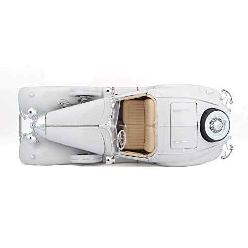 Maisto Plastic 1:18 Scale 1936 M-B 500 K Type Specialroadster Diecast Vehicle , White