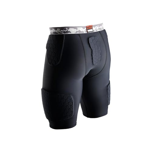 McDavid Compression Padded Shorts with HEX Pads. Hip, Tailbone, Thigh Padding. Girdle Tights for Men and Women. Football, Lacrosse, Hockey, Basketball Snowboarding
