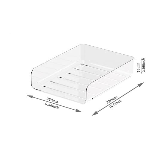 (4pcs Pack) HKeeper Stackable Paper Trays,Letter Tray Organizer,Office Desktop Organizer,A4 Paper Holder,Supplies Magazine,File Documents,Receipts(Clear,Regular)